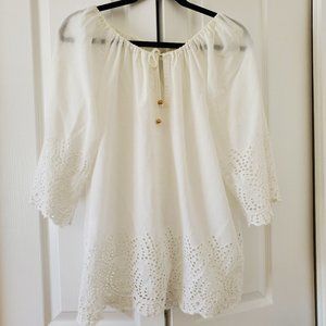 Peasant top; white; one size